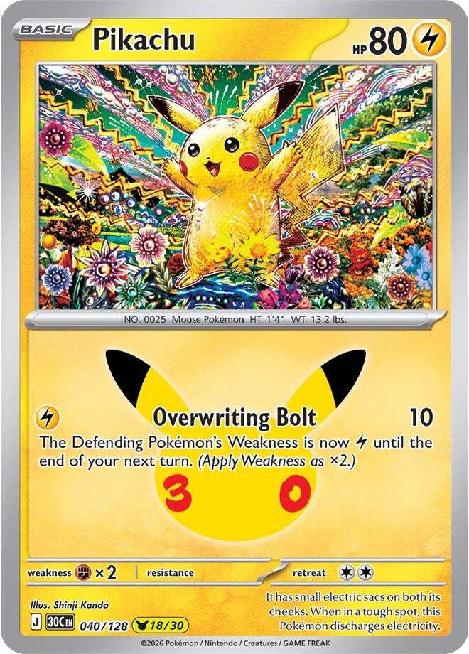 Image for Pikachu (ME: 30th Celebration) (30C) - Pokemon