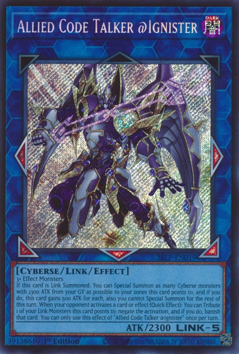Image for Allied Code Talker @Ignister (Secret Rare) (26LP-EN019) (Limited Pack World Championship 2026) (26LP) - YuGiOh
