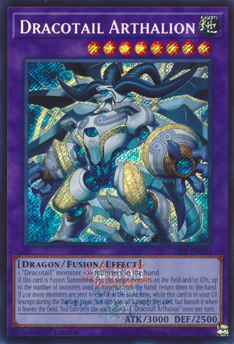 Image for Dracotail Arthalion (Emblazoned Secret Rare) (26LP-EN003) (Limited Pack World Championship 2026) (26LP) - YuGiOh