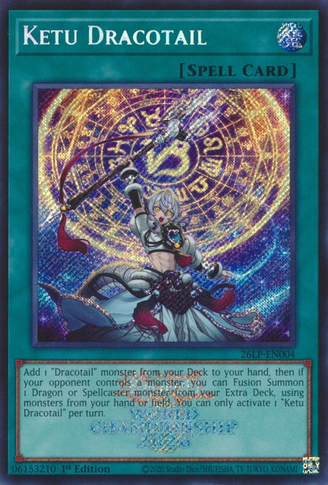 Image for Ketu Dracotail (Emblazoned Secret Rare) (26LP-EN004) (Limited Pack World Championship 2026) (26LP) - YuGiOh