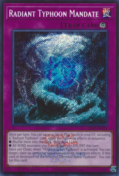 Image for Radiant Typhoon Mandate (Emblazoned Secret Rare) (26LP-EN015) (Limited Pack World Championship 2026) (26LP) - YuGiOh