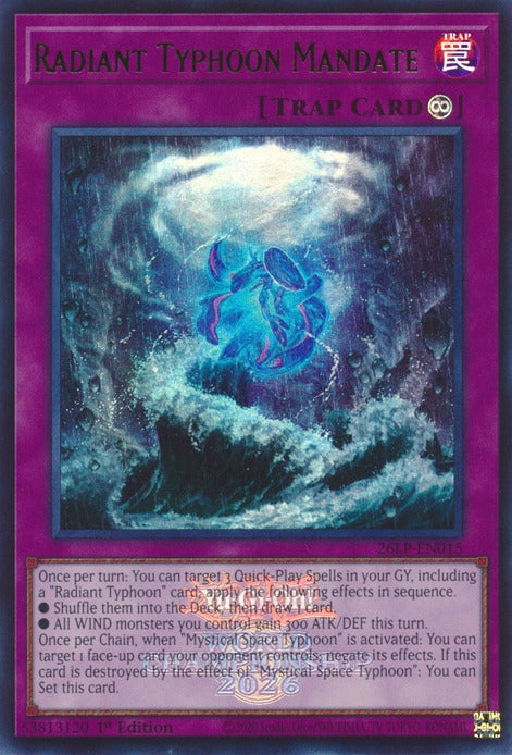 Image for Radiant Typhoon Mandate (Emblazoned) (26LP-EN015) (Limited Pack World Championship 2026) (26LP) - YuGiOh