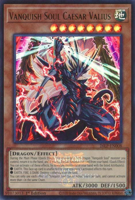 Image for Vanquish Soul Caesar Valius (Emblazoned) (26LP-EN008) (Limited Pack World Championship 2026) (26LP) - YuGiOh