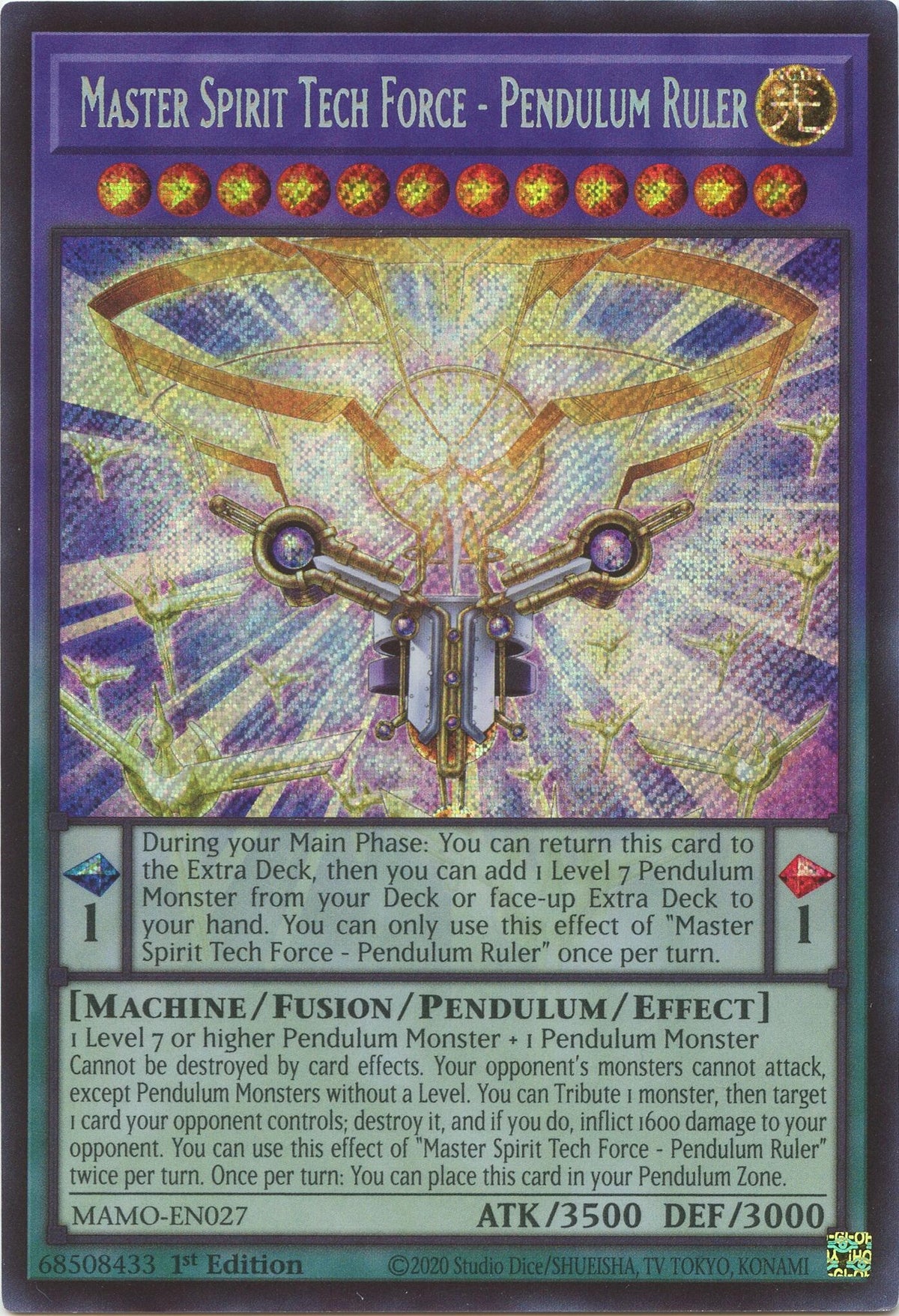 Master Spirit Tech Force - Pendulum Ruler  (Secret Rare) (MAMO-EN027) (Magnificent Monsters) (MAMO)