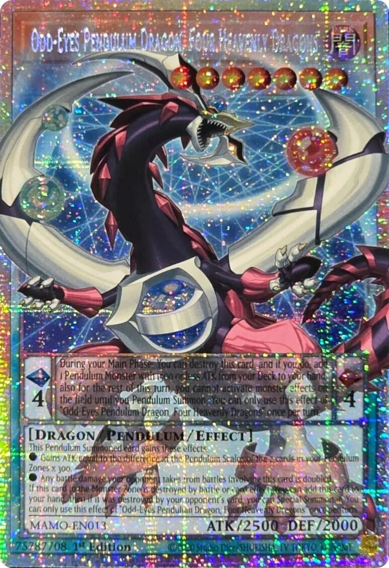 Odd-Eyes Pendulum Dragon, Four Heavenly Dragons (Starlight Rare) (Extended Art) (MAMO-EN013) (Magnificent Monsters) (MAMO)