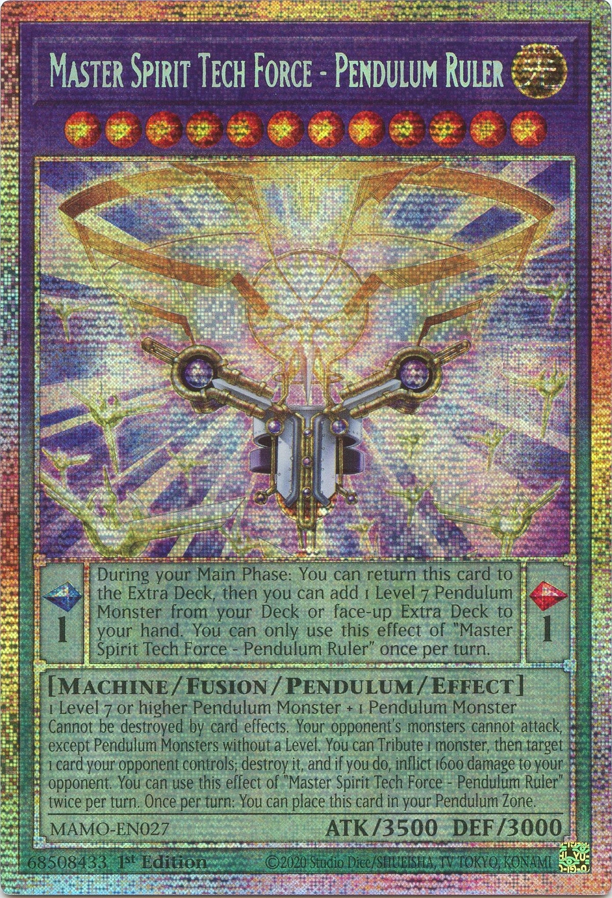 Master Spirit Tech Force - Pendulum Ruler (Starlight Rare) (MAMO-EN027) (Magnificent Monsters) (MAMO)