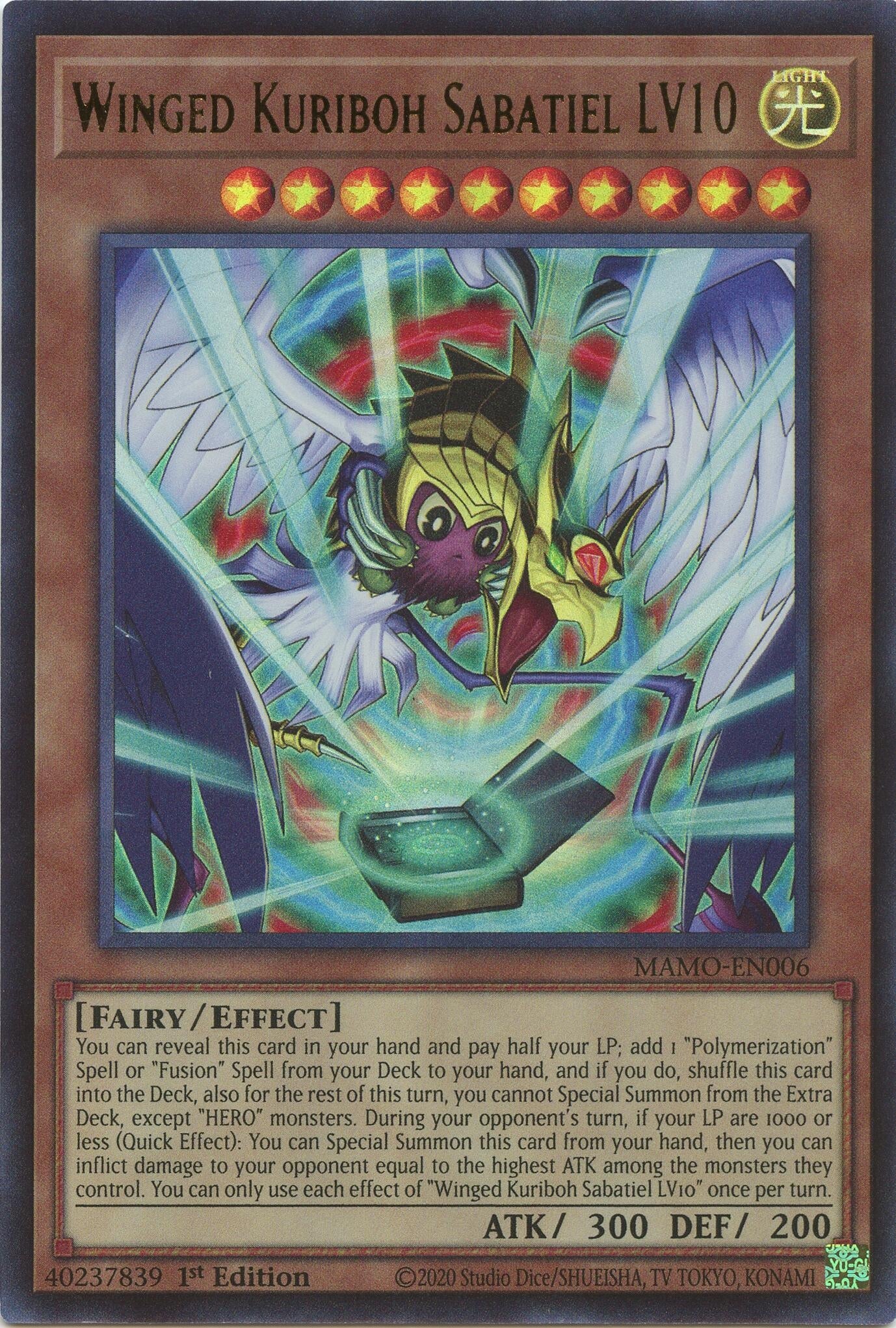 Winged Kuriboh Sabatiel LV10 (MAMO-EN006) (Magnificent Monsters) (MAMO)
