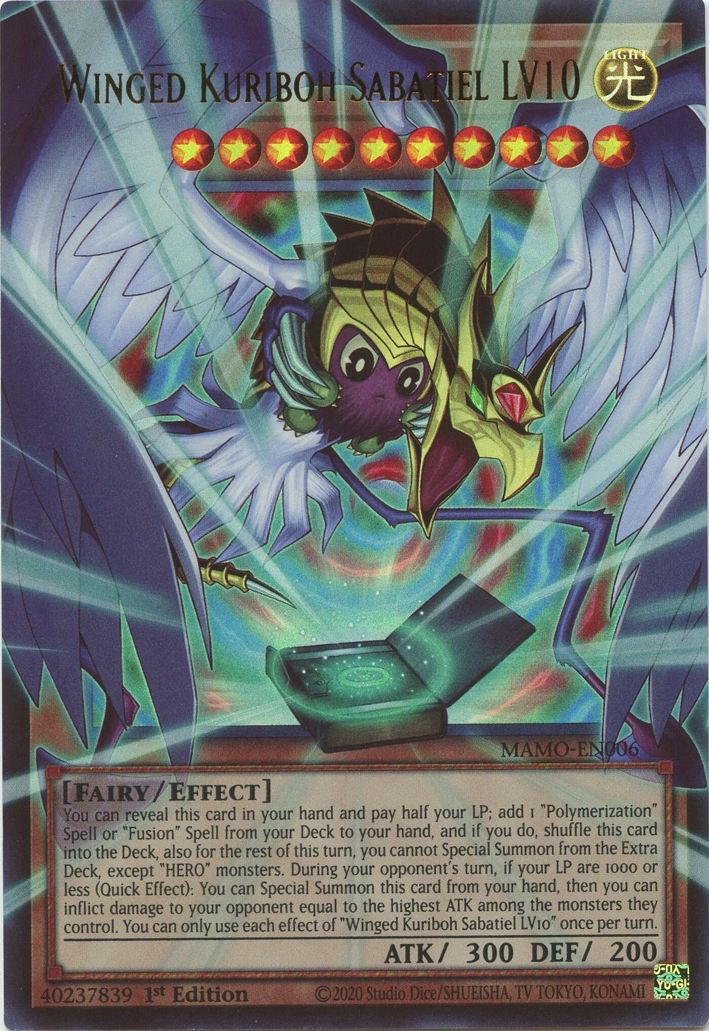 Winged Kuriboh Sabatiel LV10 (Extended Art) (MAMO-EN006) (Magnificent Monsters) (MAMO)