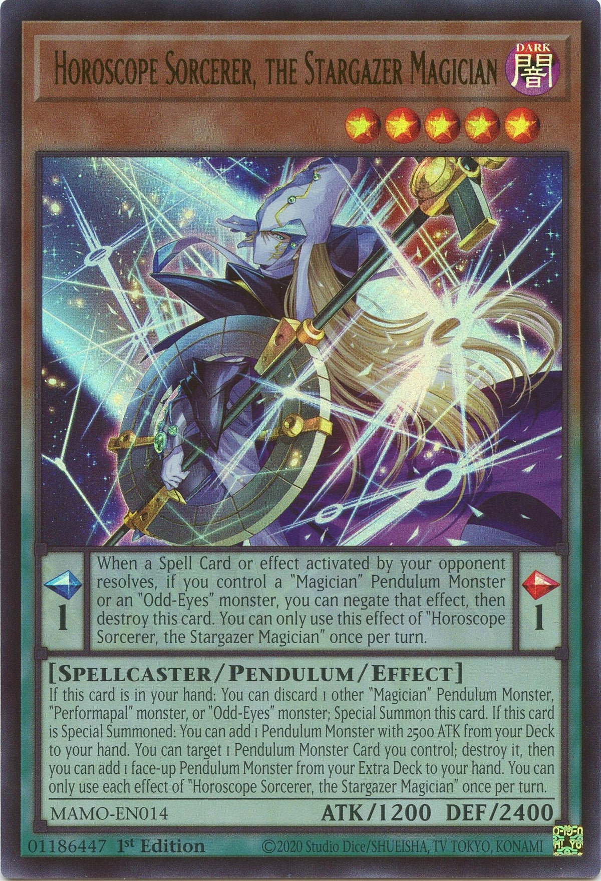 Horoscope Sorcerer, the Stargazer Magician (MAMO-EN014) (Magnificent Monsters) (MAMO)