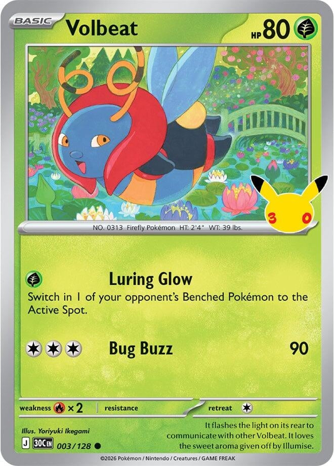 Image for Volbeat (003/128) (ME: 30th Celebration) (30C) - Pokemon