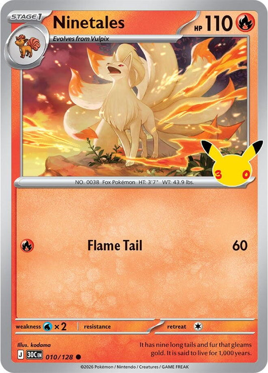 Image for Ninetales (010/128) (ME: 30th Celebration) (30C) - Pokemon