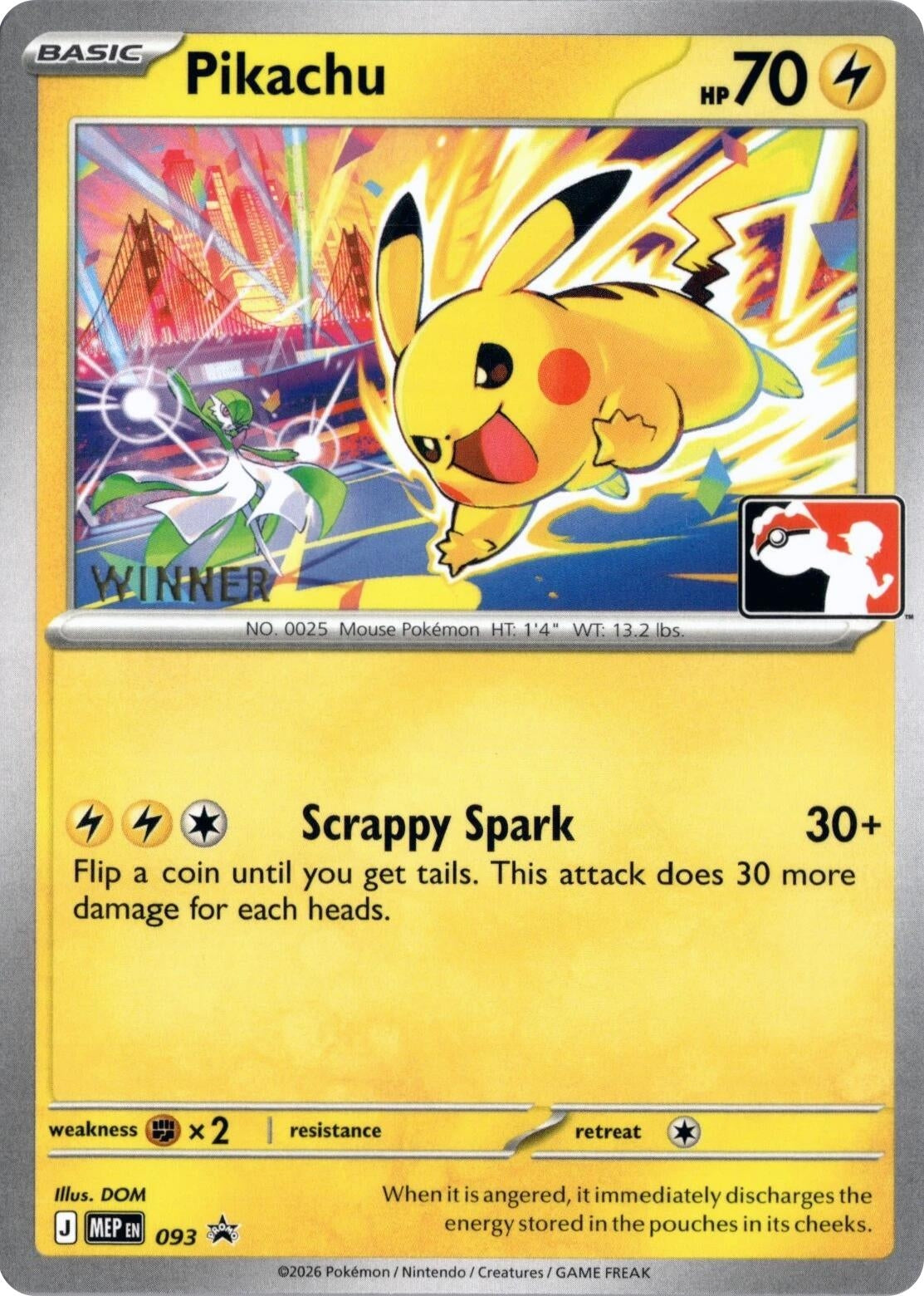 Image for Pikachu - 093 (Winner) (ME: Mega Evolution Promo) (MEP) - Pokemon