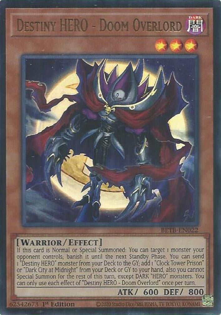 Image for Destiny HERO - Doom Overlord (BETB-EN022) (Beyond the Brave) (BETB) - YuGiOh