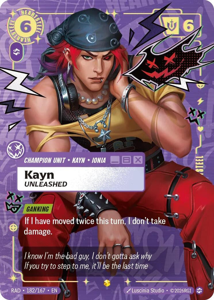 Image for Kayn, Unleashed (Heartsteel Overnumbered) (182/167) (Radiance) (RAD) - Riftbound: League of Legends Trading Card Game