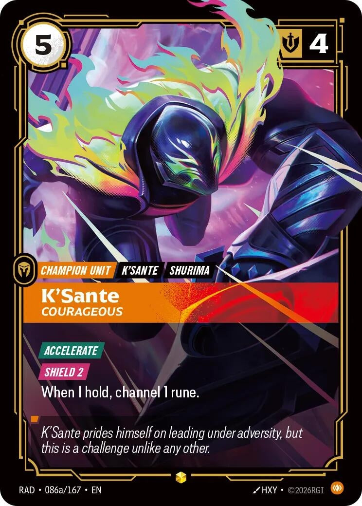 Image for K'Sante, Courageous (Alternate Art) (086a/167) (Radiance) (RAD) - Riftbound: League of Legends Trading Card Game