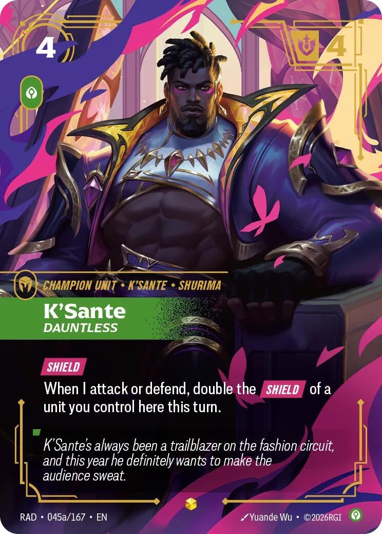 Image for K'Sante, Dauntless (Alternate Art) (045a/167) (Radiance) (RAD) - Riftbound: League of Legends Trading Card Game