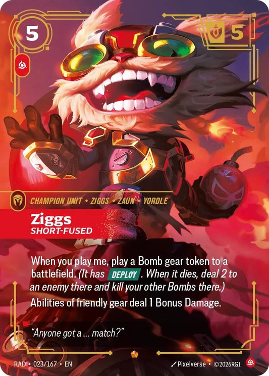 Image for Ziggs, Short-Fused (023/167) (Radiance) (RAD) - Riftbound: League of Legends Trading Card Game