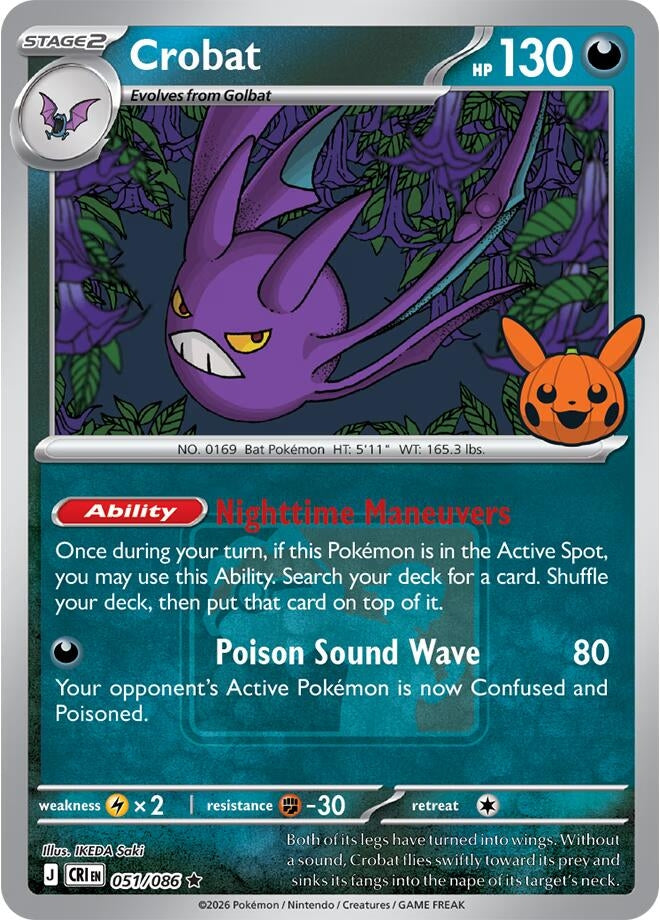 Image for Crobat - 051/086 (Pokeween 2026) (051/086) (Miscellaneous Cards & Products) (MCAP) - Pokemon