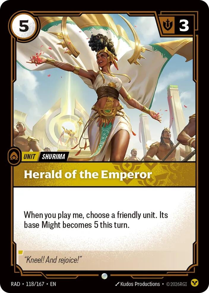 Image for Herald of the Emperor (118/167) (Radiance) (RAD) - Riftbound: League of Legends Trading Card Game