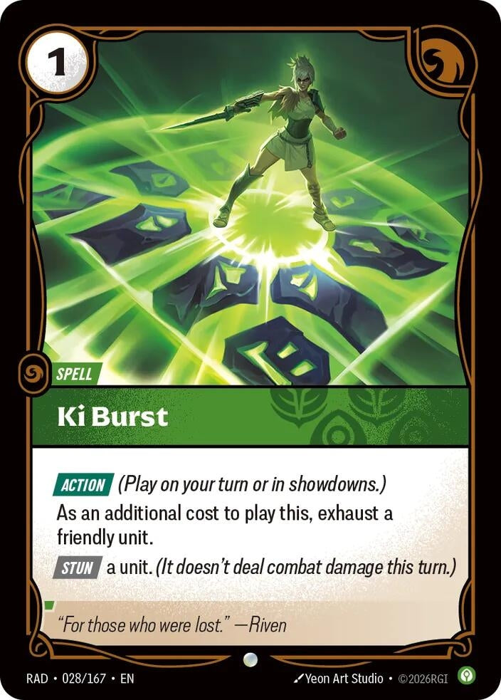 Image for Ki Burst (028/167) (Radiance) (RAD) - Riftbound: League of Legends Trading Card Game