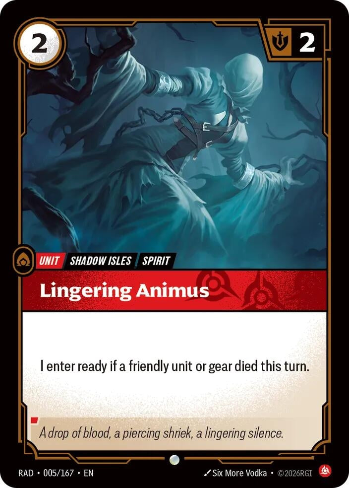 Image for Lingering Animus (005/167) (Radiance) (RAD) - Riftbound: League of Legends Trading Card Game
