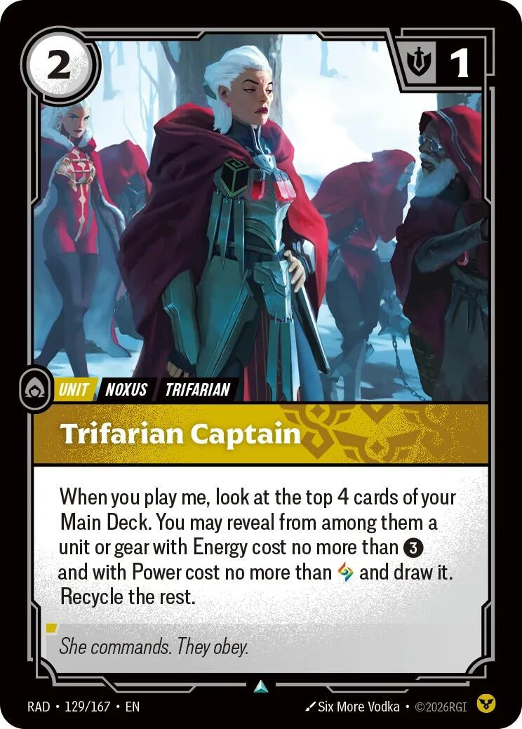 Image for Trifarian Captain (129/167) (Radiance) (RAD) - Riftbound: League of Legends Trading Card Game