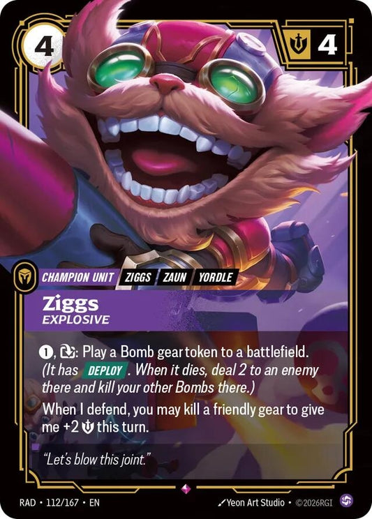 Image for Ziggs, Explosive (112/167) (Radiance) (RAD) - Riftbound: League of Legends Trading Card Game