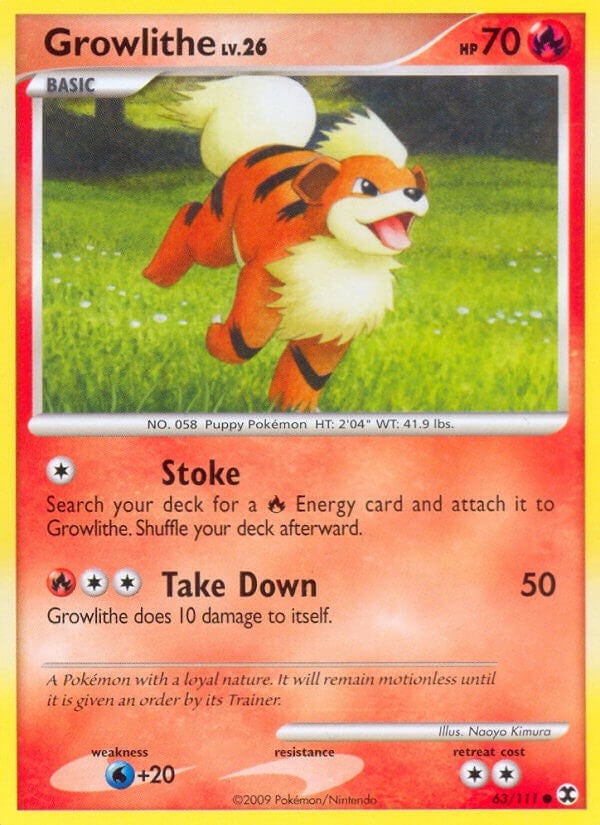 Image for Growlithe (63/111) (Rising Rivals) - Pokemon