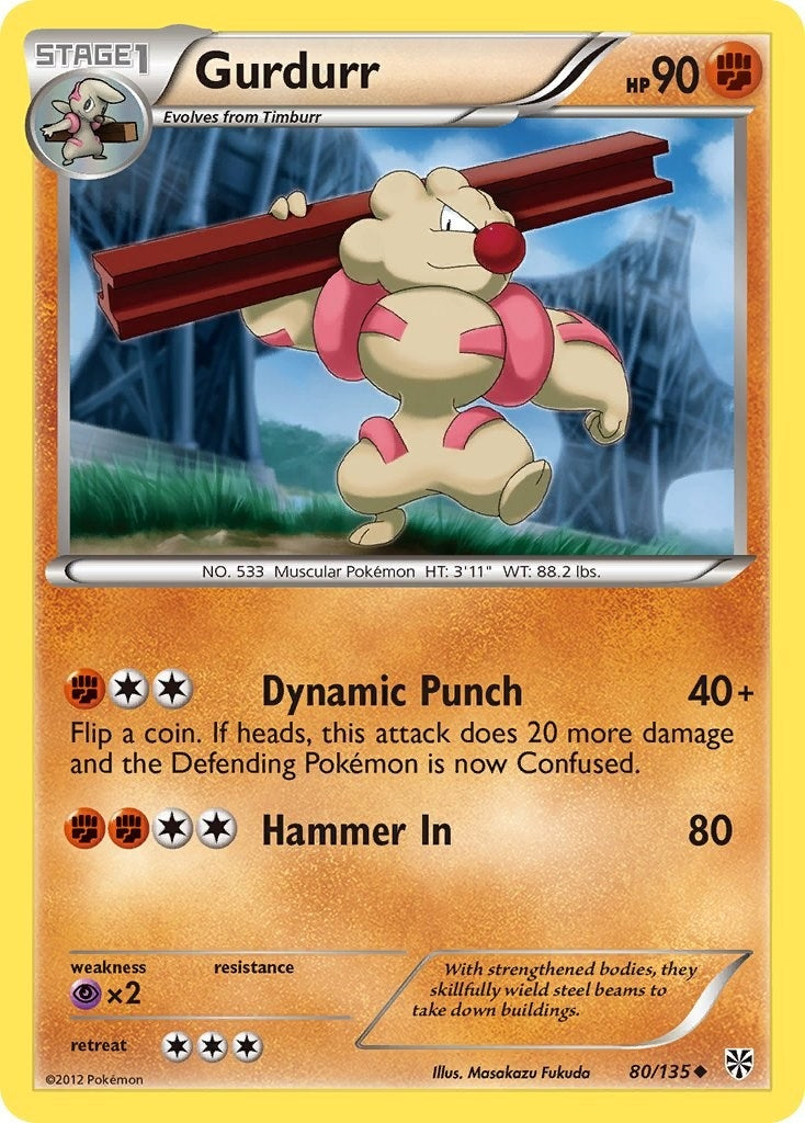 Image for Gurdurr (80/135) (Plasma Storm) - Pokemon