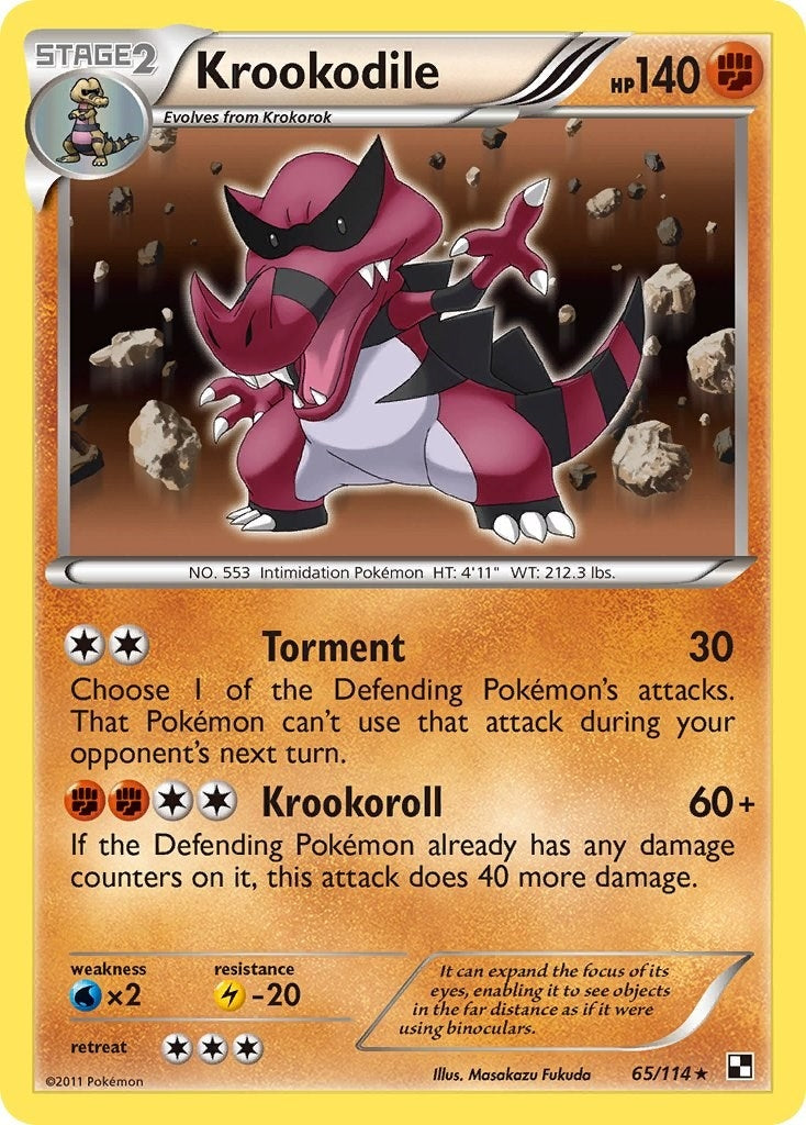Image for Krookodile (65/114) (Black and White) - Pokemon