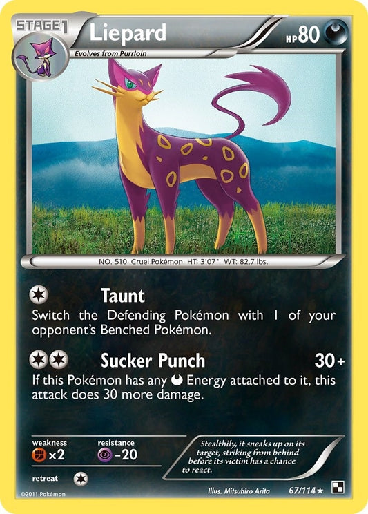 Image for Liepard (67/114) (Black and White) - Pokemon