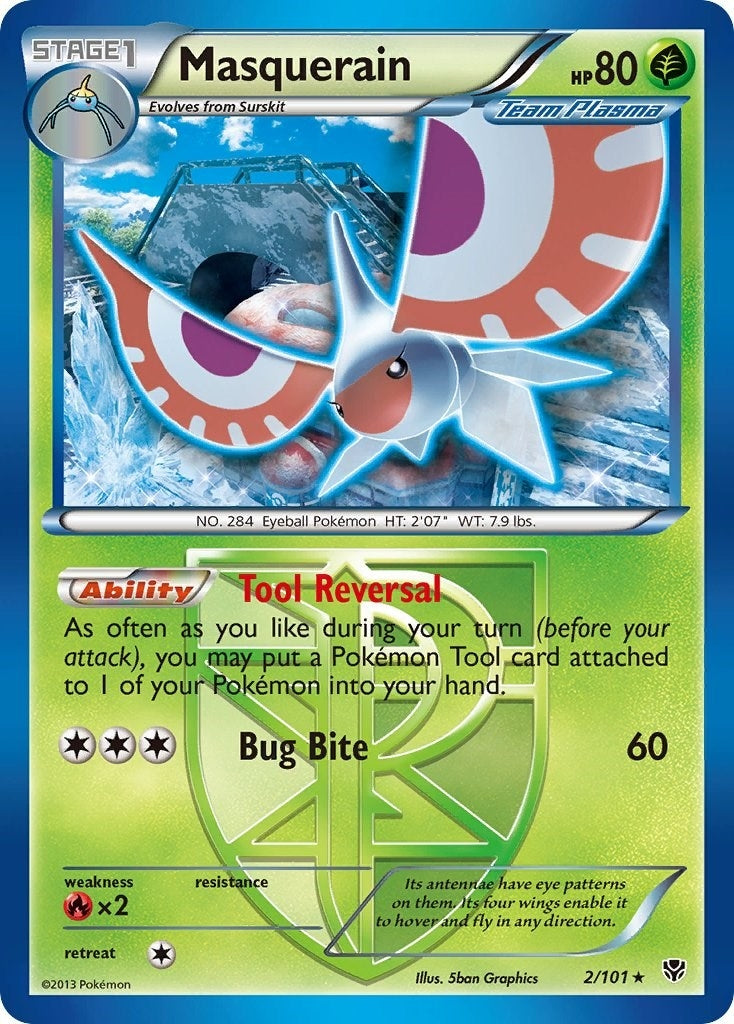 Image for Masquerain (Team Plasma) (2/101) (Plasma Blast) - Pokemon