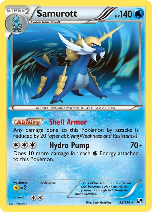 Image for Samurott (32) (32/114) (Black and White) - Pokemon