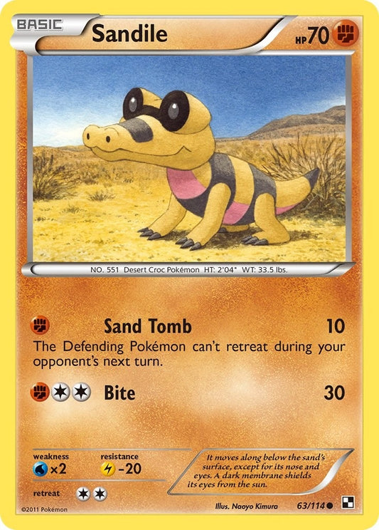 Image for Sandile (63/114) (Black and White) - Pokemon