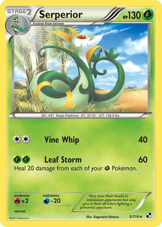 Image for Serperior (5) (5/114) (Black and White) - Pokemon