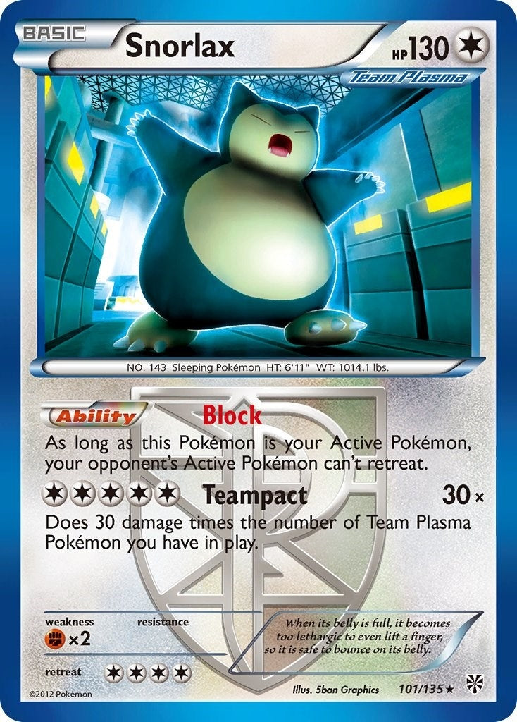 Image for Snorlax (Team Plasma) (101/135) (Plasma Storm) - Pokemon