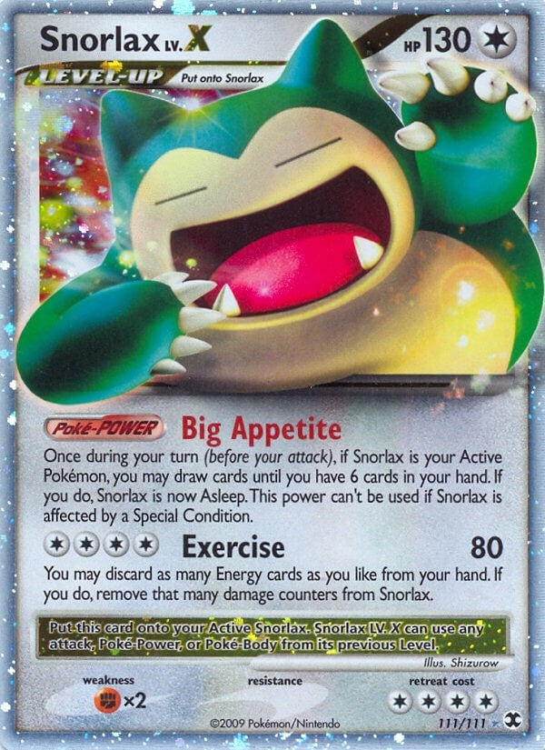 Image for Snorlax Lv.X (111/111) (Rising Rivals) - Pokemon