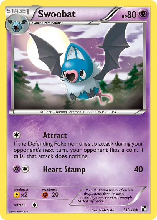 Image for Swoobat (51/114) (Black and White) - Pokemon