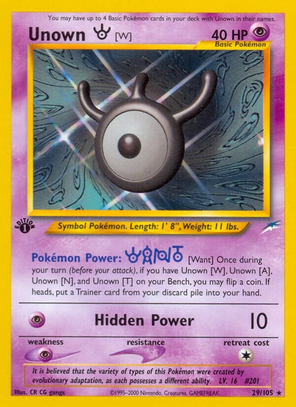 Image for Unown [W] (029/105) (Neo Destiny) - Pokemon