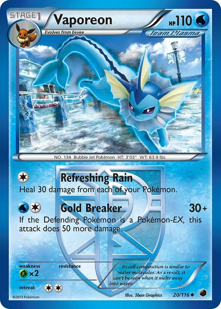 Image for Vaporeon (Team Plasma) (20/116) (Plasma Freeze) - Pokemon