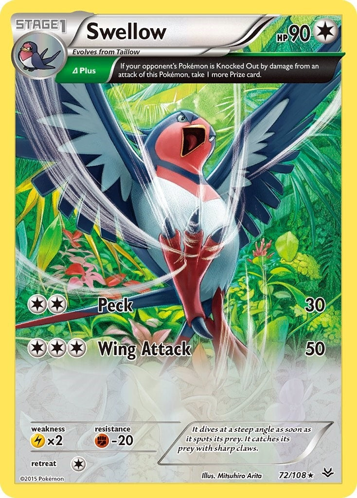 Image for Swellow (72 Delta) (72/108) (XY - Roaring Skies) - Pokemon