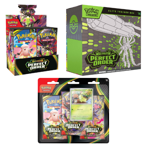 Mega Evolution: Perfect Order - Bundle (Booster Box, Elite Trainer Box, Triple Blister)