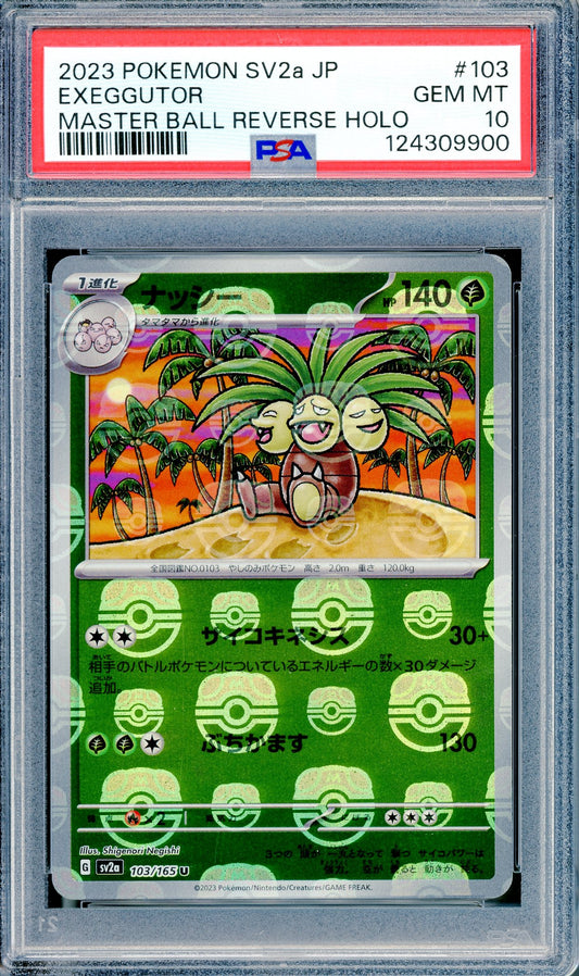PSA 10 Exeggutor Master Ball Reverse Holofoil (103/165) [Pokemon Japanese 151]