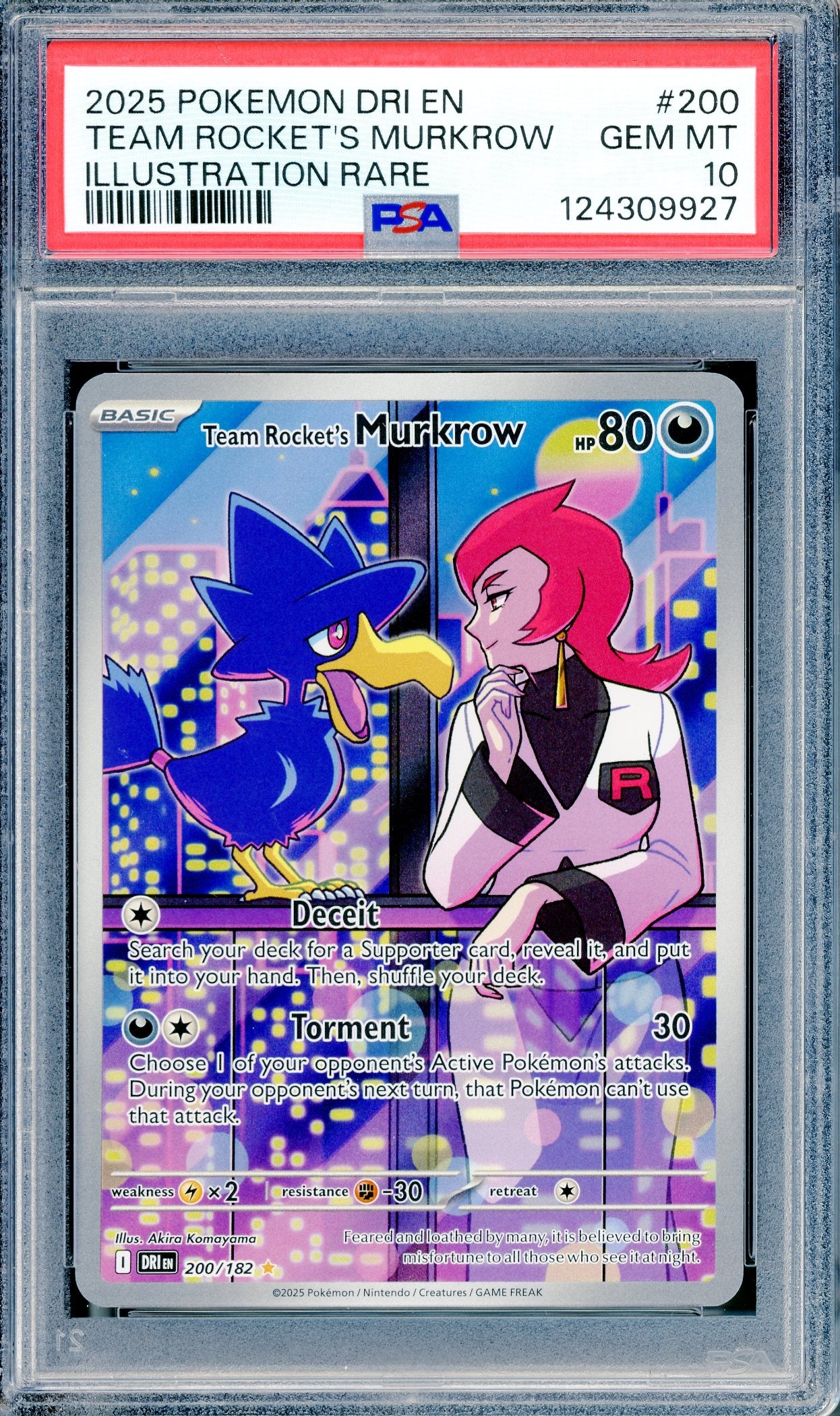 PSA 10 Team Rocket's Murkrow (200/182) [Pokemon Destined Rivals]