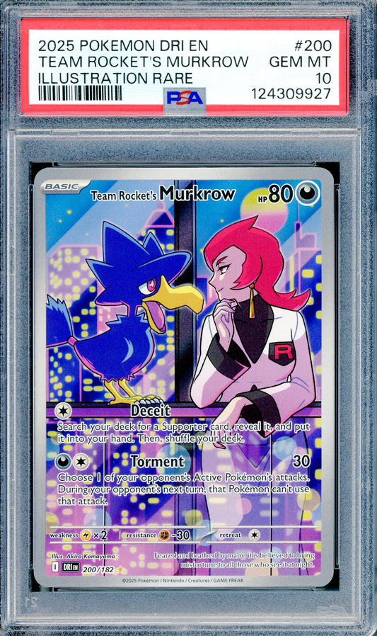 PSA 10 Team Rocket's Murkrow (200/182) [Pokemon Destined Rivals]