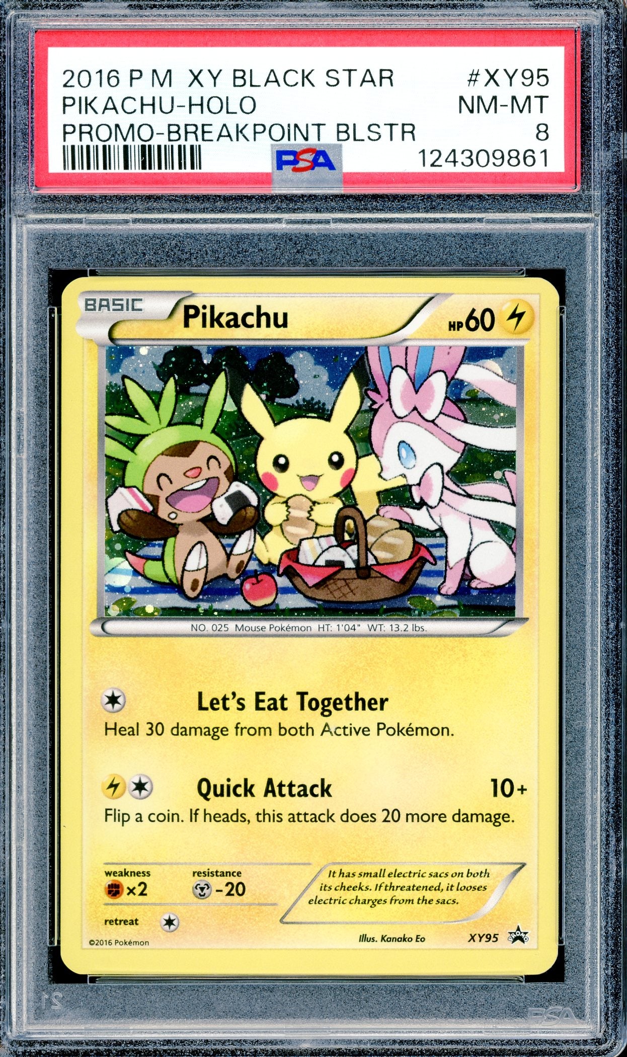 PSA 8 Pikachu - Holo (XY95) [Promo XY Black Star]