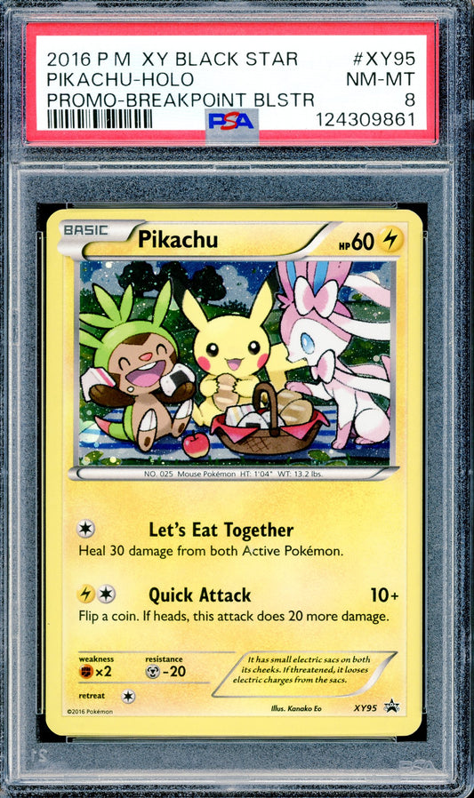 PSA 8 Pikachu - Holo (XY95) [Promo XY Black Star]