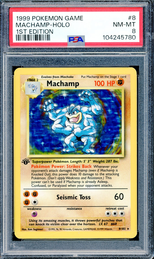 PSA 8 Machamp - Holo (8/102) [Pokemon Base Set 1st Edition]