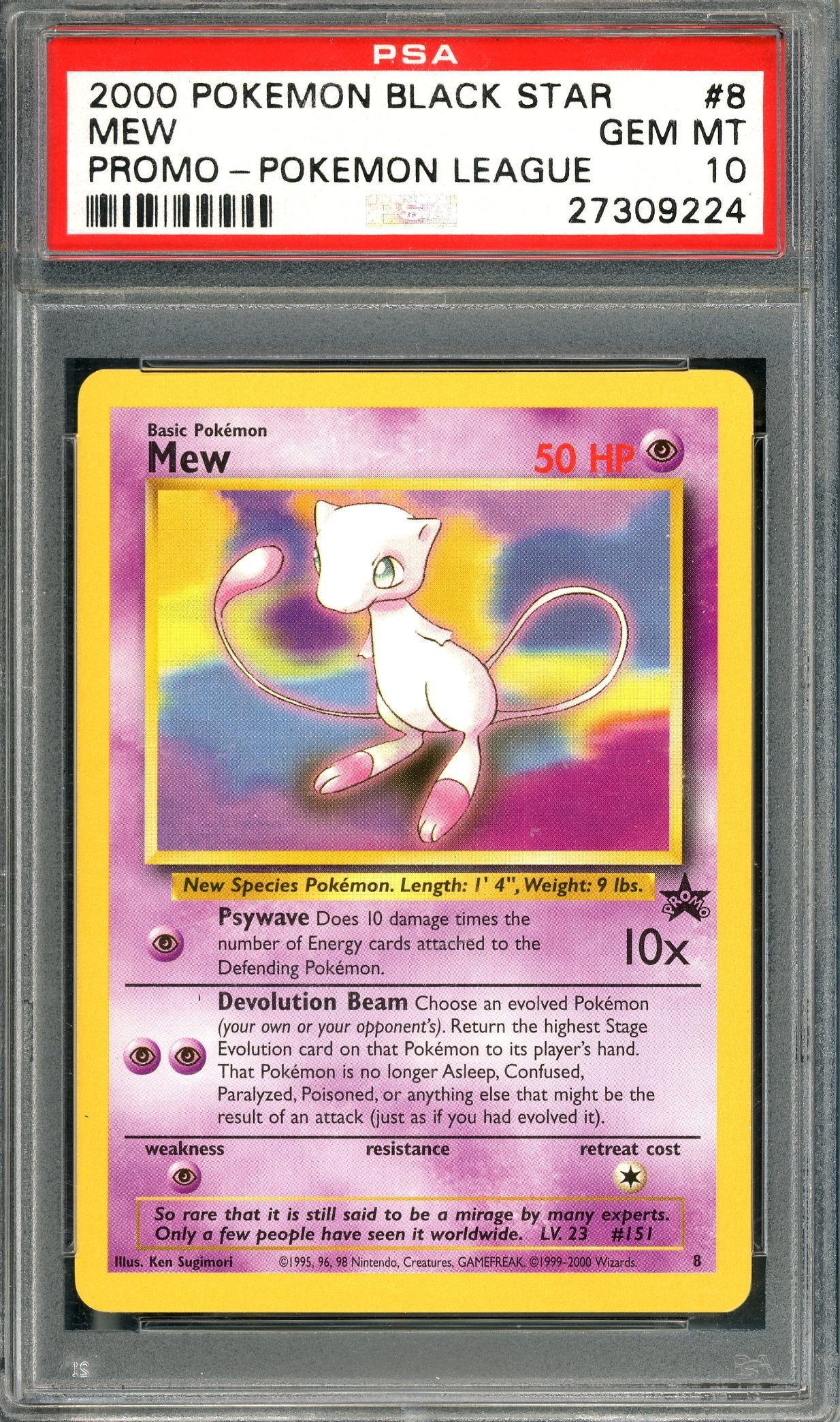 PSA 10 Mew Non Holo (#8) [Pokemon Black Star Promo]