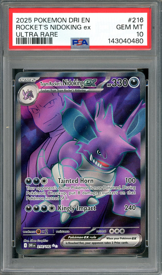 PSA 10 Rocket's Nidoking ex - Ultra Rare (216/182)[Scarlet & Violet Destined Rival]